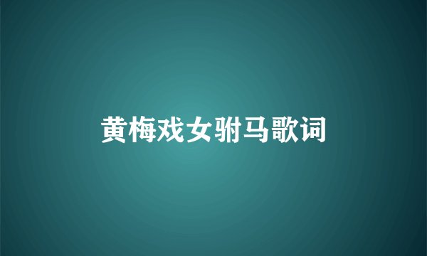 黄梅戏女驸马歌词