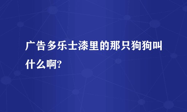 广告多乐士漆里的那只狗狗叫什么啊?