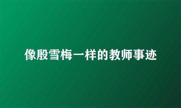 像殷雪梅一样的教师事迹