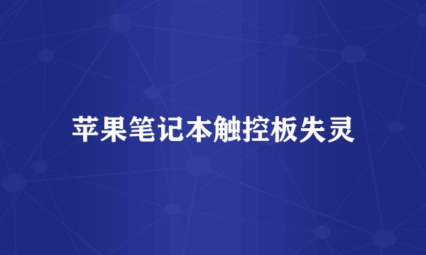 苹果笔记本触控板失灵