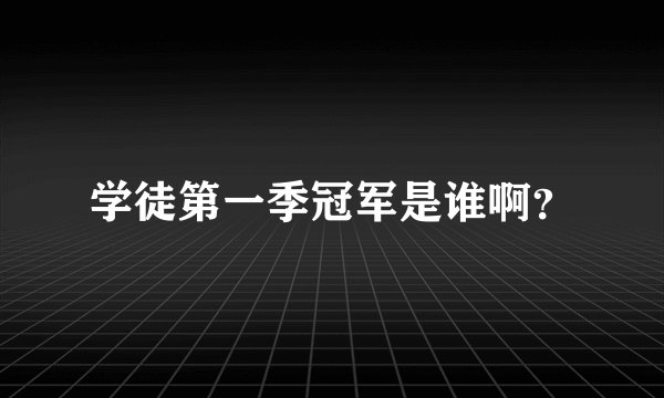 学徒第一季冠军是谁啊？