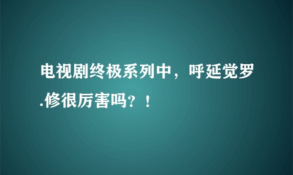 电视剧终极系列中，呼延觉罗.修很厉害吗？！