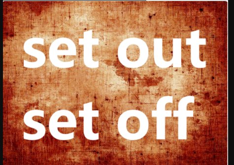 set off和set out的区别