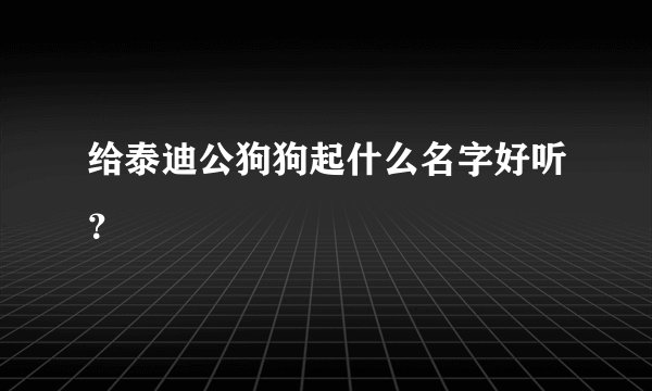 给泰迪公狗狗起什么名字好听?