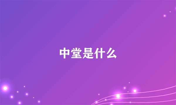 中堂是什么