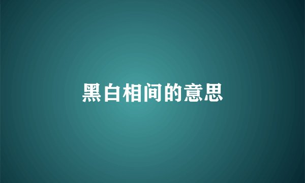 黑白相间的意思