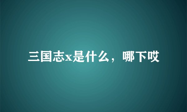 三国志x是什么，哪下哎