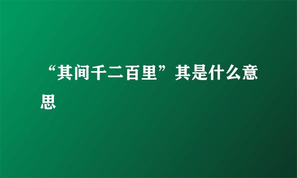 “其间千二百里”其是什么意思