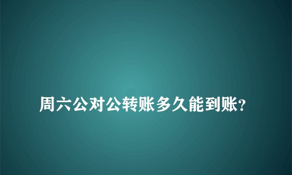 
周六公对公转账多久能到账？

