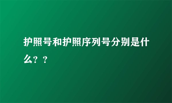 护照号和护照序列号分别是什么？？