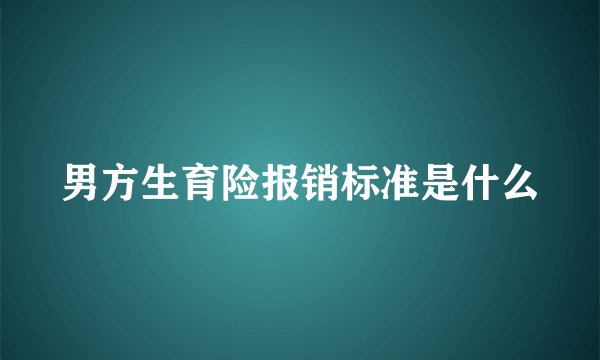 男方生育险报销标准是什么