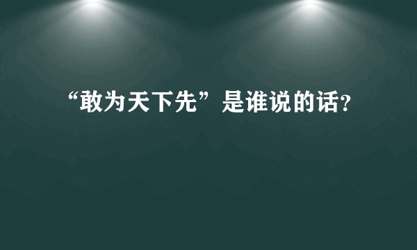 “敢为天下先”是谁说的话？