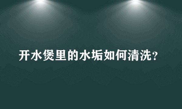 开水煲里的水垢如何清洗？