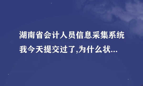 湖南省会计人员信息采集系统我今天提交过了,为什么状态还是未采集？