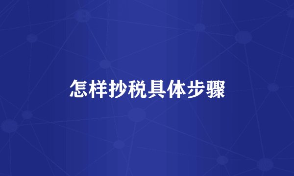 怎样抄税具体步骤