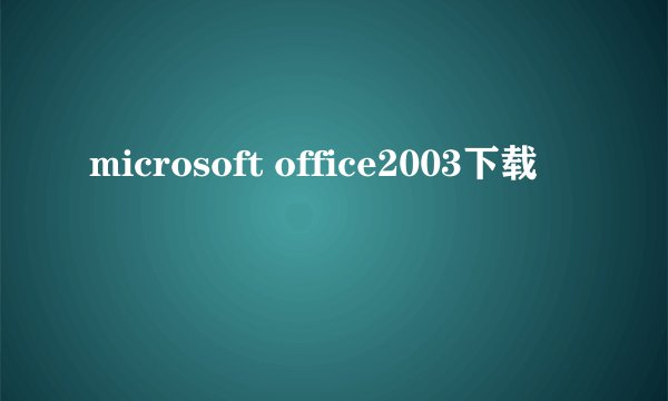 microsoft office2003下载