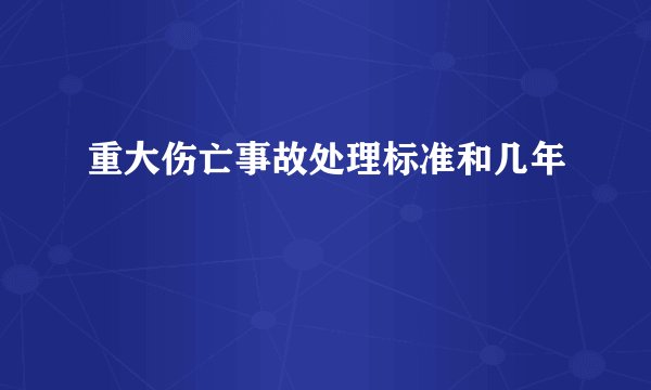 重大伤亡事故处理标准和几年