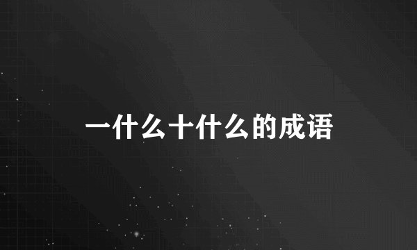 一什么十什么的成语