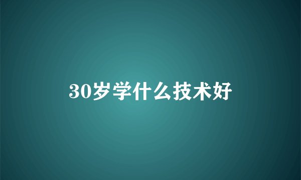 30岁学什么技术好