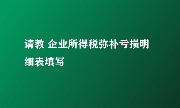 请教 企业所得税弥补亏损明细表填写