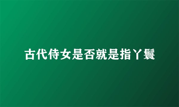 古代侍女是否就是指丫鬟