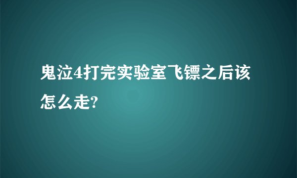 鬼泣4打完实验室飞镖之后该怎么走?