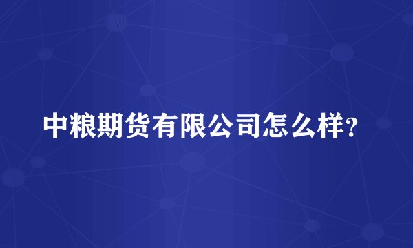 中粮期货有限公司怎么样？