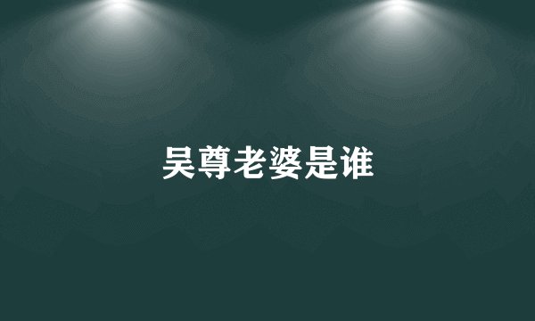 吴尊老婆是谁