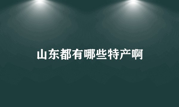 山东都有哪些特产啊