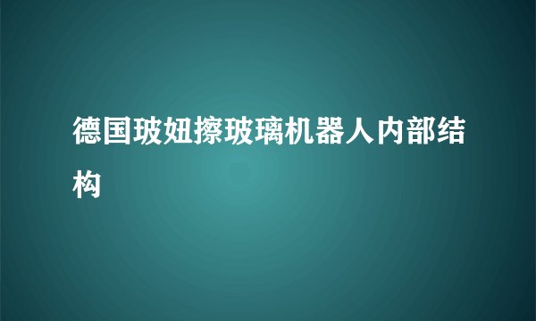 德国玻妞擦玻璃机器人内部结构