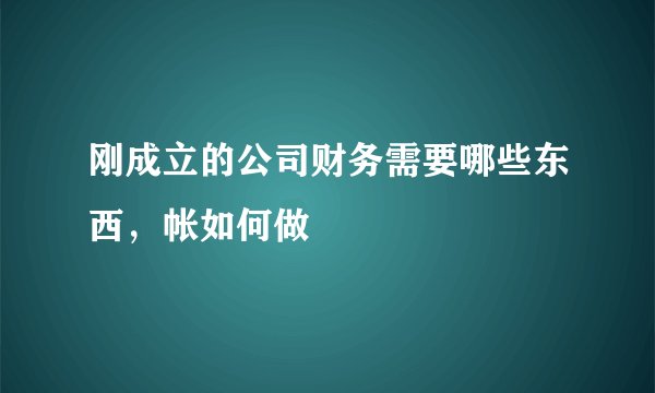 刚成立的公司财务需要哪些东西,帐如何做