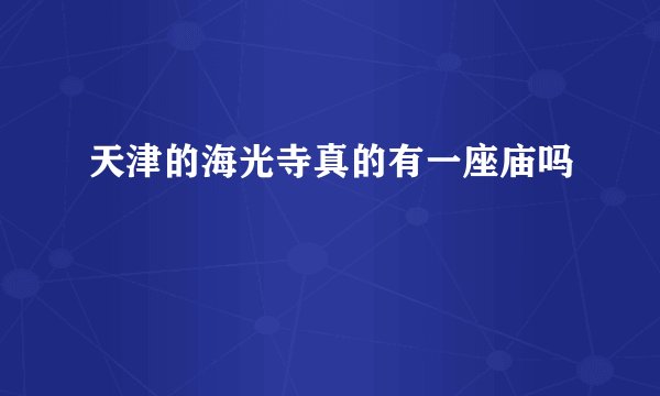 天津的海光寺真的有一座庙吗