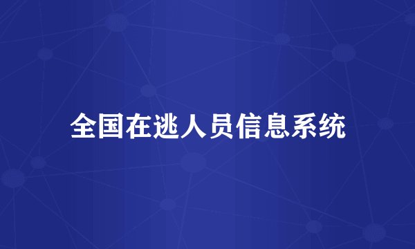 全国在逃人员信息系统