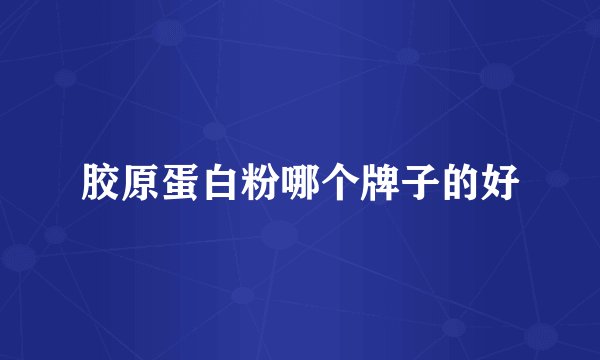 胶原蛋白粉哪个牌子的好