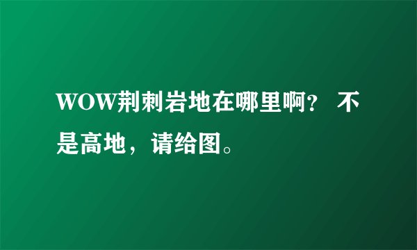WOW荆刺岩地在哪里啊？ 不是高地，请给图。
