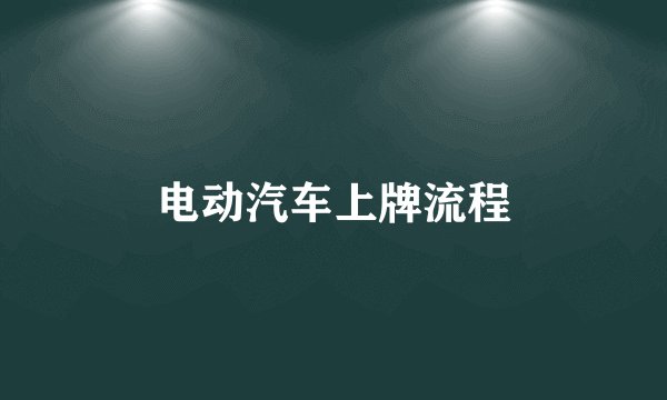 电动汽车上牌流程