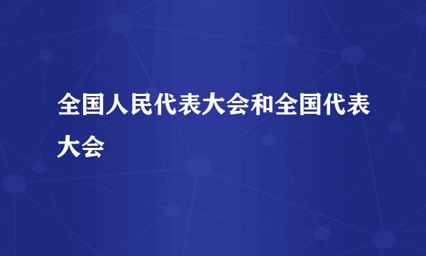 全国人民代表大会和全国代表大会