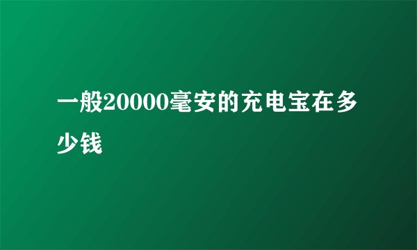一般20000毫安的充电宝在多少钱
