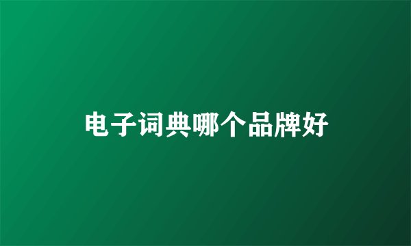 电子词典哪个品牌好