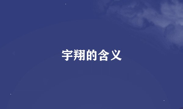 宇翔的含义