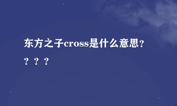 东方之子cross是什么意思？？？？