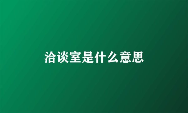 洽谈室是什么意思
