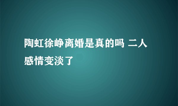 陶虹徐峥离婚是真的吗 二人感情变淡了