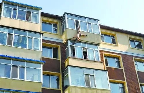 山东男子下楼太快冲出6楼窗外悬在半空中，最后他是如何得救的？