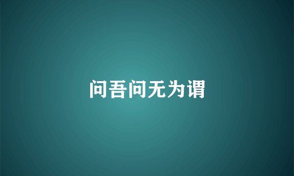 问吾问无为谓