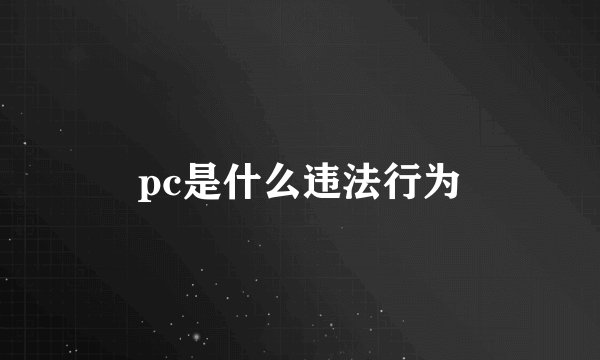 pc是什么违法行为