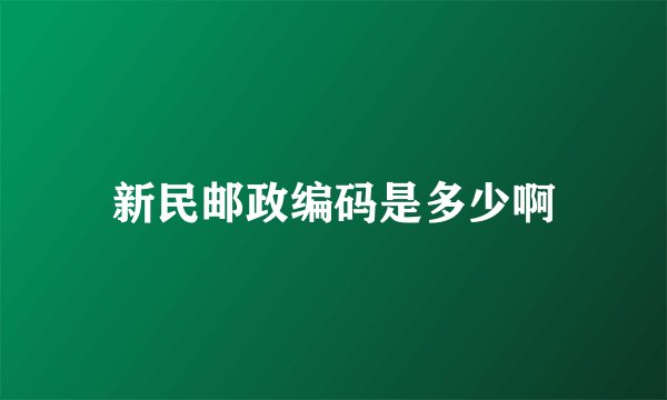 新民邮政编码是多少啊