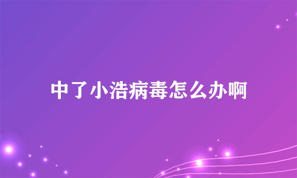 中了小浩病毒怎么办啊