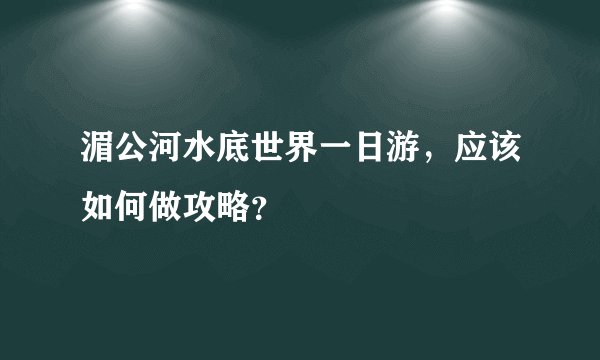 湄公河水底世界一日游，应该如何做攻略？