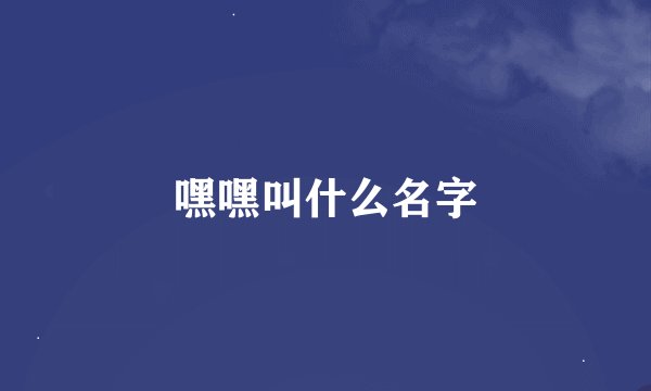 嘿嘿叫什么名字
